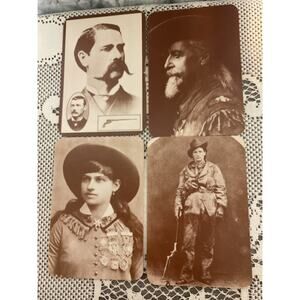 4 Vintage Old West Collectors Series Post Cards Real Photos